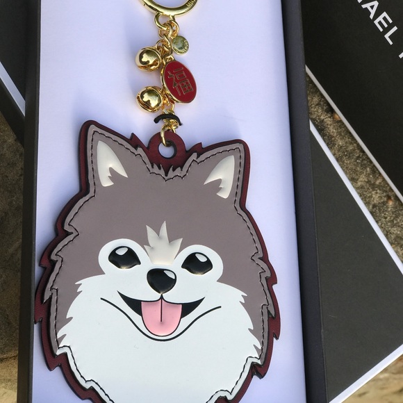 MICHAEL KORS Year of Dog Bull DogLeather Key Charm - Picture 7 of 8